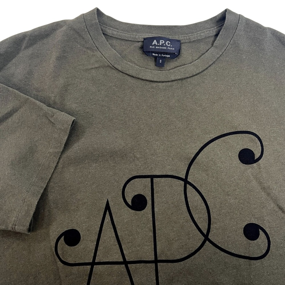 A.P.C. Olive Green Graphic Tee Shirt S Made In Portugal